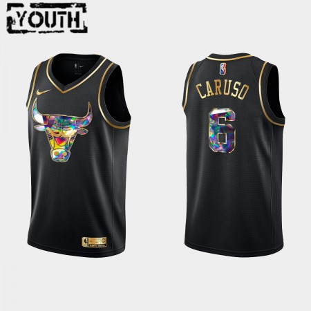 Kinder NBA Chicago Bulls Trikot Alex Caruso 6 Nike 2021-2022 Schwarz Golden Edition 75th Anniversary Diamond Swingman